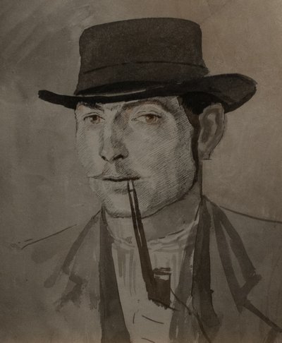 Man Smoking a Pipe by Laszlo Mednyanszky